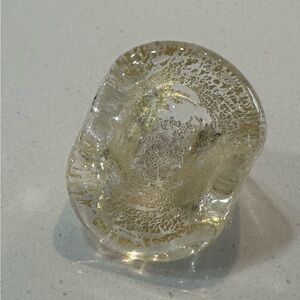 Venice Italy murano glass gold and clear ring